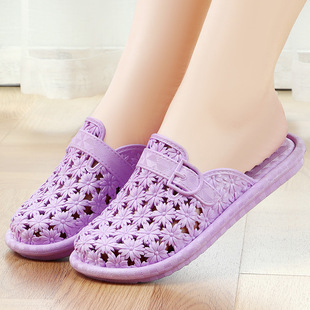 Hole Half-Toe Sandals and Slippers Women's Summer Outer Wear Fashionable Non-Slip Deodorant Household Half-Slippers for Showing Korean Style New Arrival