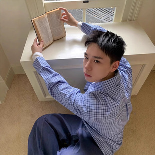 American-style Retro Casual All-match Plaid Long-sleeved Shirt Men's Spring and Autumn New Loose Design Sense Niche Niche Handsome Top