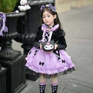 Girls Culomi Autumn New Lolita dress Children Velvet Long Sleeve Halloween Dress Birthday Dress
