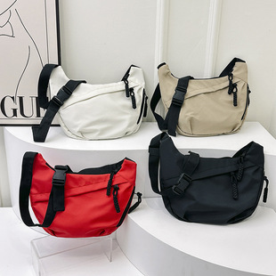 Solid Color Simple Large Capacity Korean Style Western Style Casual Bag 2024 New All-match Ins Shoulder Crossbody Bag Dumpling Bag