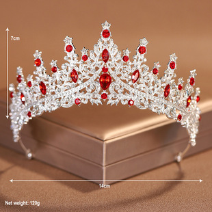 European and American cross-border bridal alloy crown hair accessories wedding rhinestone headband electroplated birthday crown dinner wedding headdress