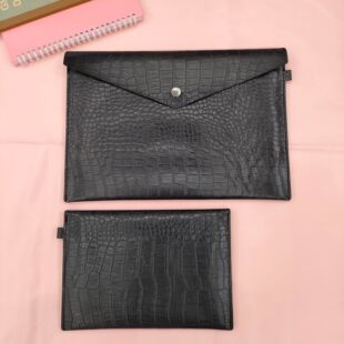 Factory direct NEW crocodile pattern A4/A5 snap file bag wear-resistant waterproof hand folder data storage bag