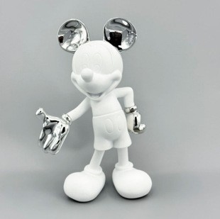 Cartoon Resin Electroplating Mickey Ornaments Hand-made Internet-famous Trendy Doll Soft Decorations Children's Room Desktop Doll