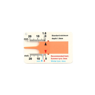 Plastic tread gauge tire pattern depth gauge vernier depth caliper depth meter 0-20mm tread sheet