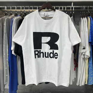 American Street Fashion Brand RH Retro Classic Car Racing Printed Round Neck Loose Short Sleeve Cotton Men's and Women's Couples T-Shirt