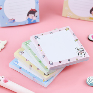 Креативный мультфильм Post-It Милая девушка Маленькая свежая сетка Post-It Notes Студенческие заметки Наклейки с этикетками