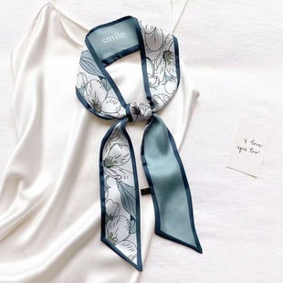 French retro hair band summer high-grade headband women's hair band hand gift silk scarf tie bag ribbon