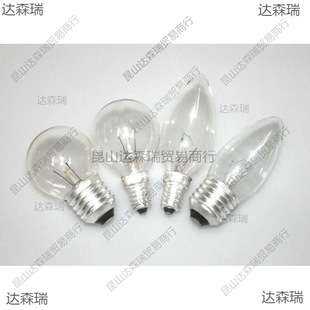White woven bulb bulb pointed bubble tail bubble E14 E 27 220V crystal lamp special tungsten lamp