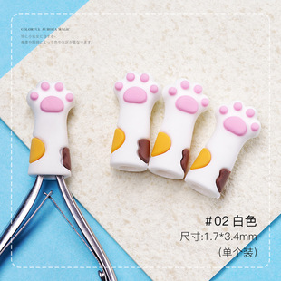 Nail Tools Tweezers Protective Case Dead Skin Cutter Cover Silicone Material Cute Cat Claw Shape Soft Case Black and White Yellow
