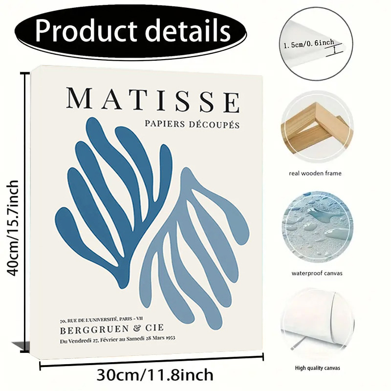 Scandinavian Matisse Style Living Room Decorative Painting Abstract Line Entrance Frameless Painting Poster Factory Direct Canvas Painting Core