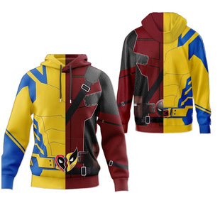 Cross-borDer Export New DeaDpool anD Wolverine 3D Anime Sweatshirt Jumpsuit cosplay Sweatshirt