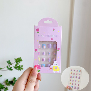 Creative new children's beaded bracelet nail stickers girls baby cartoon nail stickers three-dimensional cute gift set