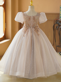 Cross-border Foreign Trade Girl's Dress High-end Elegant Long Evening Dress Flower Girl's Wedding Dress in stock Stylish Princess Dress