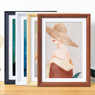 Solid Wood Photo Frame Wall Frame Mounted a34 Sketch 4K8 Open Poster Photo Empty Frame Puzzle Outer Frame Wholesale