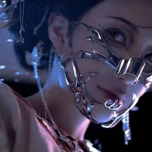 Cyberpunk Metal Mask Nose Face Decoration Niche Alien Technology Ear Decoration Adjustable Face Decoration Women's Jewelry