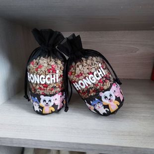 Черный нано-минеральный кристаллический мешок мультяшный кордаж шнуровка
