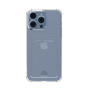 Применимо для трансграничного Apple 14/15 четырехугольная анти-падение iPhone16 прозрачная карточка чехол для мобильного телефона 13Pro мягкий чехол для карты