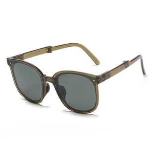 2024 Internet Celebrity TikTok Same Style Sunglasses Folding Polarized Sunscreen Sunglasses Gradient Pink Fashion Blush Glasses Frame