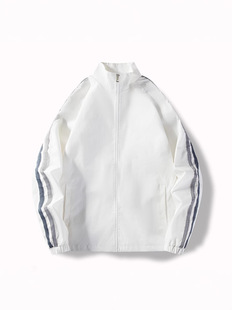 Spring and Autumn Sports Trendy Brand Jacket Men's Trendy Casual All-match Men's Jacket Solid Color Single Clothes Light Plate Pressible Standard Explosions