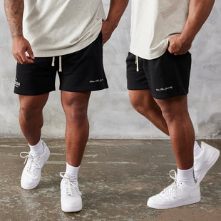 VANQUISH Men's Shorts Summer New Sports Casual Fitness Shorts Heavy Cotton Printed Pants
