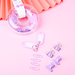 Weipo new donut stationery combination paper clip plus key card plus long tail clip plus round clip factory outlet