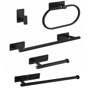 Cross-border Non-perforated Stainless Steel Towel Rack Single Pole Bathroom Wall Hanging Pole Towel Ring Bathroom suit Hanger Hook