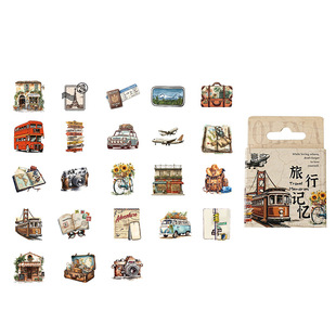 Italian bird boxed stickers travel memory series retro ins hand account DIY mobile phone shell decorative stickers 46