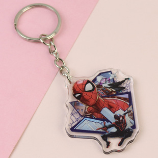 Spider-Man acrylic keychain in stock wholesale anime peripheral Spider student schoolbag birthday gift pendant