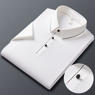 [skin-friendly pearl cotton] summer new men's polo shirt lapel business casual cool feeling short sleeve T-shirt