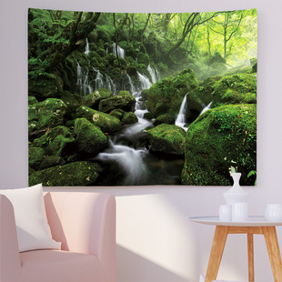 Cross-border hot selling ins style tapestry landscape digital printing home tapestry room decoration background cloth source factory