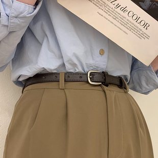 Korean-style Ins Simple Thin Belt Women's Vintage Fashionable Decorative Belt Student's dress Jeans Belt