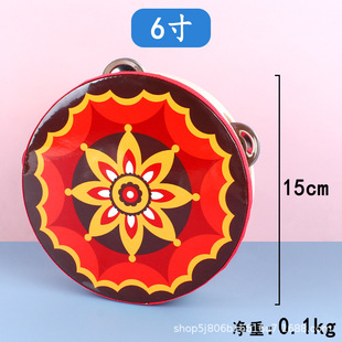 Dunhuang Flying Drum Синьцзян Уйгур Бубен Верхний бубен Детский танцевальный реквизит для выступлений 6-дюймовая лента Бубен