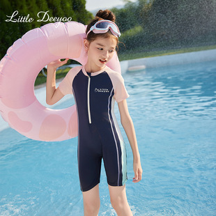 Sangluo Children's Wear Girls' one-piece Swimsuit 2024 Summer New Contrast Color Stitching Skin-friendly Breathable Children's Quick-drying Swimsuit