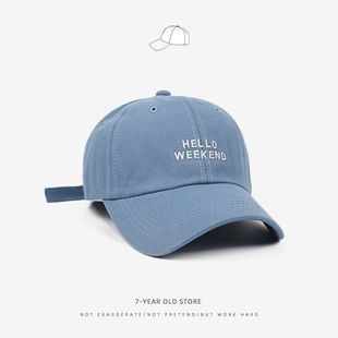 Korean style embroidered letter baseball cap male and female young couple Student hard top peaked cap Japanese retro sun hat