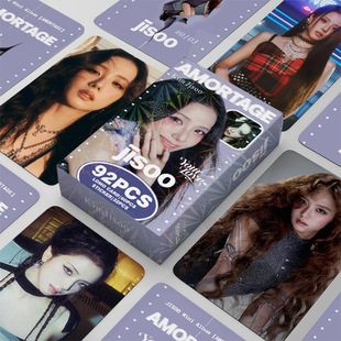 New 92 cards JISOOmini album AMORTAGE greeting card Jin Zhixiu stickers three inch LOMO card
