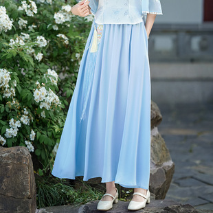 New Arrival Chinese Style Embroidered Collar Lace Mid-Sleeve Modified Cheongsam Vintage Ethnic Style Top Skirt Women's Suit