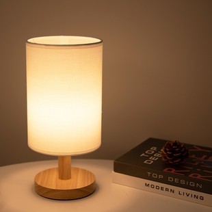 Nordic Solid Wood Fabric usb Table Lamp Decorative Bedroom Bedside Lamp Study Dormitory Remote Control Led Night Light Creative