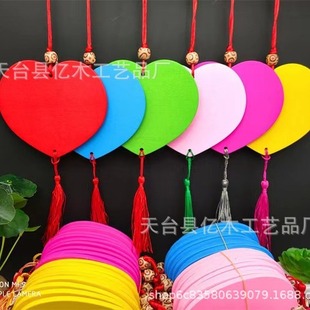 Scenic spot color heart-shaped card wishing card love decoration LOGO solid wood creative activities hanging tree decoration listing
