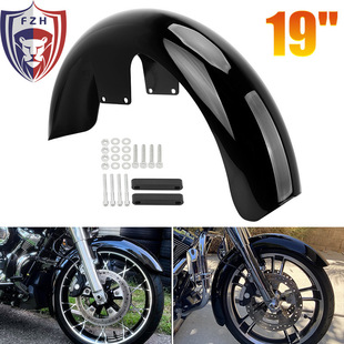 Подходит для Harley Gliding Street Gliding Road King, модифицированное ярко-черное крыло, 19-дюймовое переднее крыло ABS
