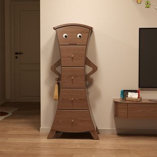 Solid Wood Wishbone Cabinet Bedroom Bedside Cabinet Storage Cabinet Robot Cabinet Living Room Storage Cabinet Side Cabinet Five-drawer Cabinet