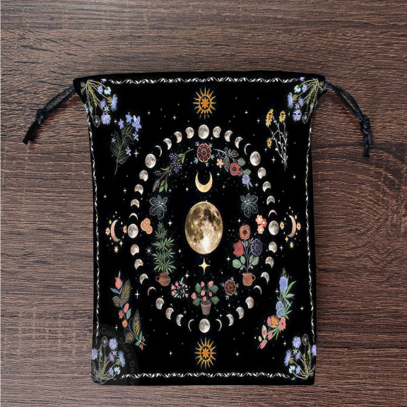 Сумка Tarot Скатерть Сумка Tarot Подарок Таро карманная хрустальная сумка Лунная двухсторонняя цветная печать фланелевая сумка