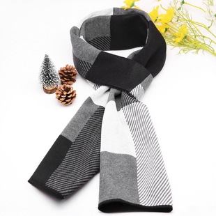 2024 Korean version of winter warm scarf men's new cashmere jacquard plaid men's scarf manufacturers in stock wholesale