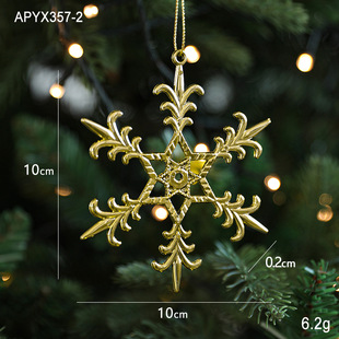 Christmas Decorations Golden Christmas Tree Hanging Decorations Creative Snowflake Crystal Shoes Elk Pendant Electroplated Accessories Pendant