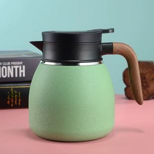 New 316 Stainless Steel Thermos Cup Wood Grain Handle Household Teapot Intelligent Temperature Display Water Kettle Wholesale Stew Teapot