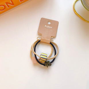 Milk tea color Love Star square combination rubber band hair rope hair band Korean simple hair tie elastic hair rope headdress