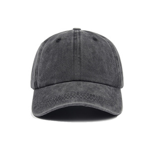 Factory retro wash cotton soft top baseball cap summer simple cap in stock wholesale sunscreen logo hat