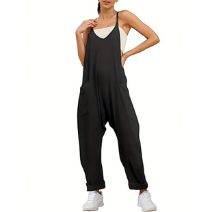 2023 Summer Europe and America Amazon Explosions Cross-border Supply Solid Color Casual Sling Pants Fat Hip Pants