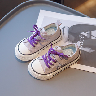 2024 Autumn New Korean Style Children's Canvas Shoes Boys' Versatile Casual Shoes Girls' Baby Casual Shoes Kids' Trendy Canvas Shoes