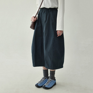 "North Island" Japanese-style elastic waist skirt women's autumn and winter new design flower bud skirt overskirt overskirt