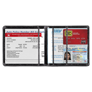 In stock car insurance information file protective cover holder car business card identity storage card holder PU leather driving license